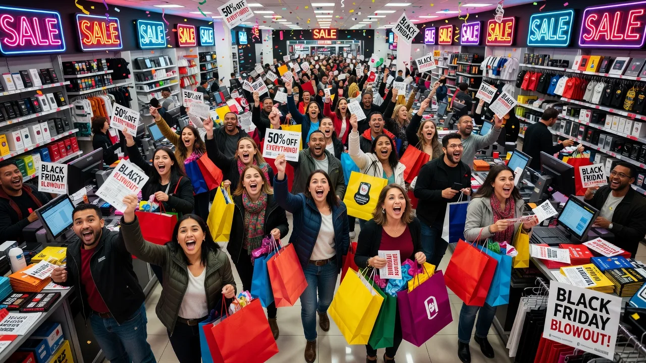 Shoppers browsing Black Friday deals