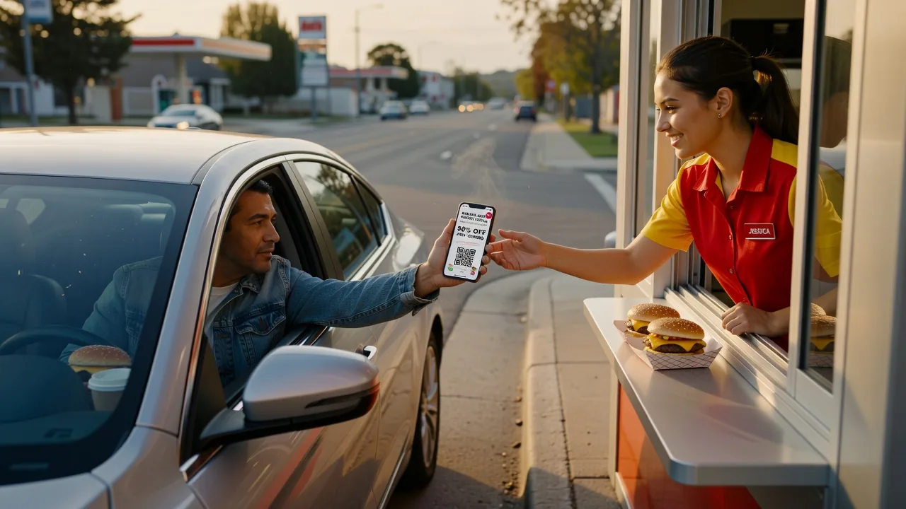 Fast food drive-thru coupon deal