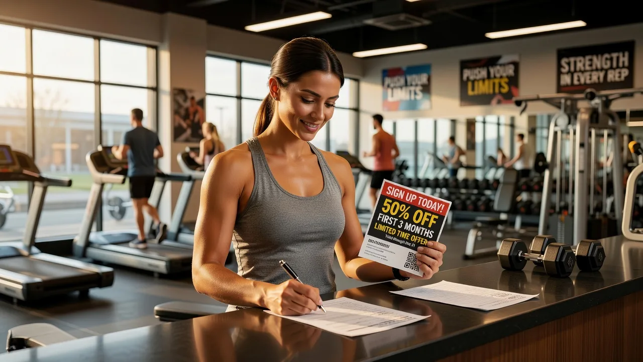 Fitness gym membership coupon offer